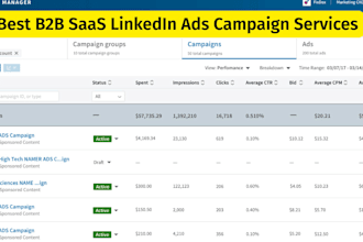 create and optimize high performing linkedin ads campaigns for b2b and saas