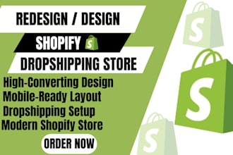 do shopify website design and redesign shopify dropshipping store