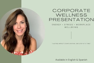 deliver a corporate wellness presentation on hormones, energy and stress