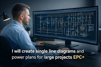 create single line diagrams and power plans for large projects epc