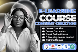 create online course content, course curriculum, and elearning video course