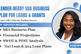 develop an sba business plan for llc, nonprofit, startups, business loans, grant