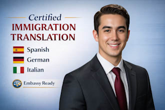 translate certified immigration and official documents spanish german italian