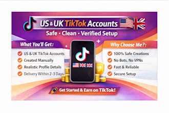 create USA UK tiktok account, US UK tiktok, USA account creation