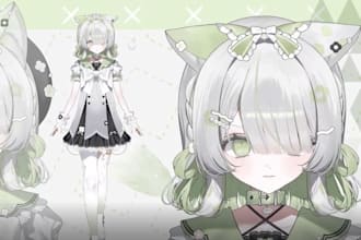 design and rig live2d model, live2d vtuber model live2d vtuber model vtuber rig