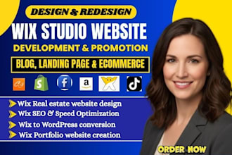design redesign wix studio website wix SEO landing page ecommerce development