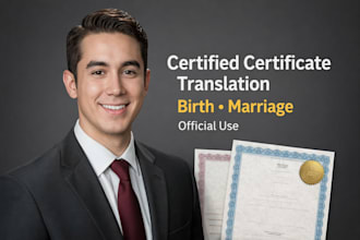 translate and certified immigration birth marriage certificates for official use