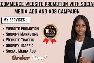 do ecommerce website promotion with social media  ads and ads campaign