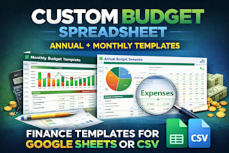 custom annual monthly budget template spreadsheet finance google sheets csv