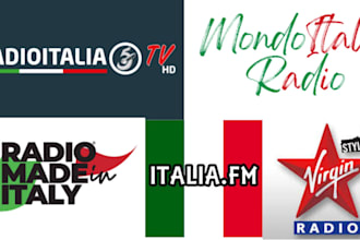 do a radio promotion for your song and ads on italy, mexico radio live
