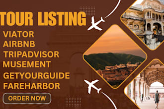 list your tours or property on viator, tripadvisor, musement, get your guide