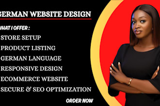 design redesign german shopify website, online webshop, german wordpress website
