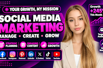be your social media manager for facebook instagram tiktok and content creator