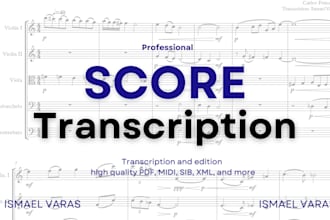 transcribe your audio file into a complete musical score