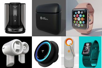 render 3d product design 3d cad model audio smart wearables device in solidworks