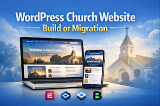 build wordpress church website with elementor zion brizy breakdance builder