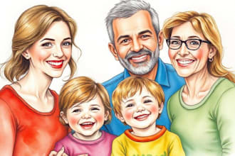 draw watercolor portrait painting