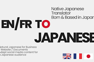 translate english and french content into natural japanese