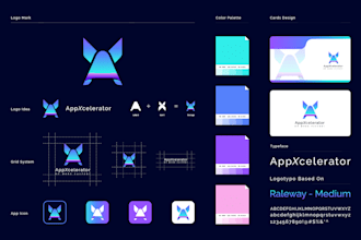 do a minimalist logo and brand kit with a corporate visual identity, brand book