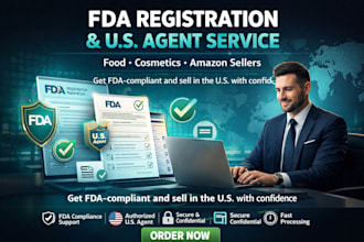 do fda registration, US agent, compliance for food, cosmetic and amazon sellers