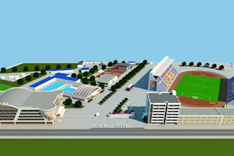 reconstruct 3d sport facility,urban stadium, 3d gym interior,gaming arena render