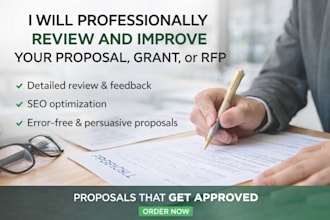 professionally review and improve your proposal, grant proposal, or rfp