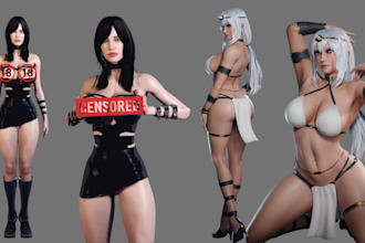 sculpt quality 3d nsfw female character erotic anime figure 3d printable model