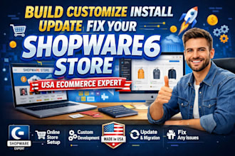 build, customize, install, update and fix your shopware6 store for USA ecommerce
