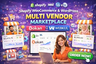 shopify woocomerce wordpress multi vendor marketplace, dokan webkul