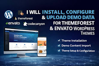install, configure and import data for themeforest and envato wordpress themes