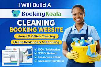 cleaning service and office cleaning website with booking koala booking system