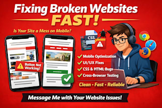 fix bugs and make your website mobile responsive