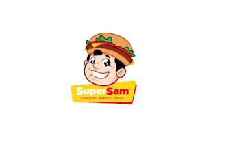 design supersam burger fries chicken logo