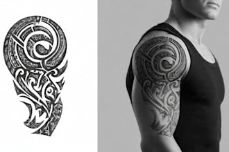 design a polynesian maori tribal tattoo