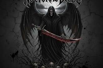 design a metal band logo with dark aesthetics