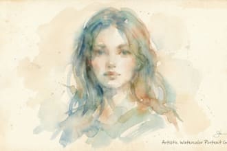 turn your photo into a watercolor sketch portrait