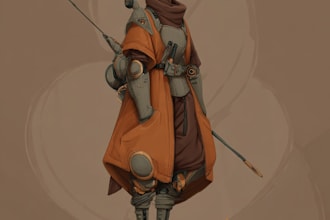 a sci fi character illustration or sci fi character