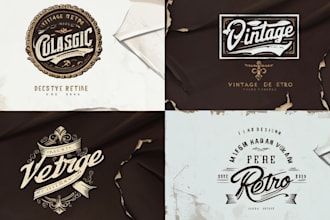 design a best hand drawn , vintage , retro , badge , classic logo design