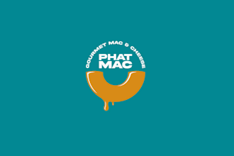 design vibrant modern mac cheese street food logo
