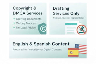 create professional copyright notices and dmca takedown drafts
