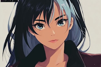 draw anime character art for you