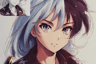 do anime character art for you