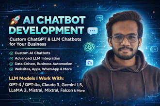 develop custom ai chatbot integrations with advanced llm, rags, and ai agents