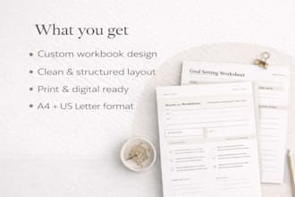 design professional printable workbooks and worksheet