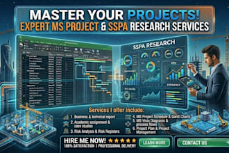 create ms project schedules, gantt charts, and project plans