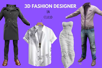 create 3d fashion designer 3d mockuup 3d garment for game, second life in clo3d