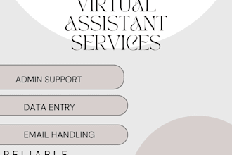 be your virtual assistant for admin support and data entry