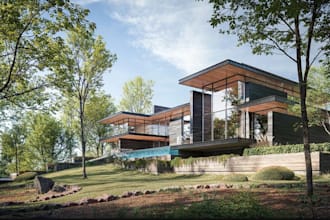 design modern house in charlotte, upgrade outdoor area, 3d landscape rendering