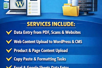 do accurate data entry and web content upload