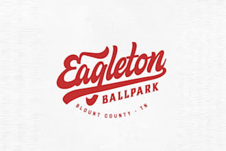 design vintage baseball eagle ton ballparks logo